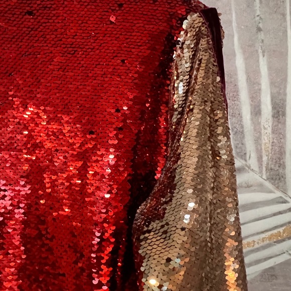 Sequin Bomber Jacket with Fur Accents - Picture 14 of 16